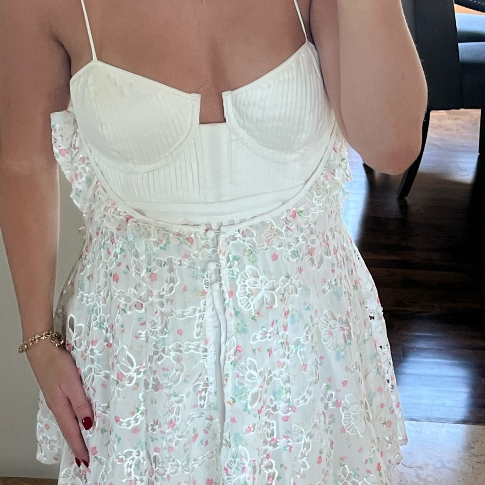 For Love And Lemons Cream Sundress Sleeveless Sweetheart